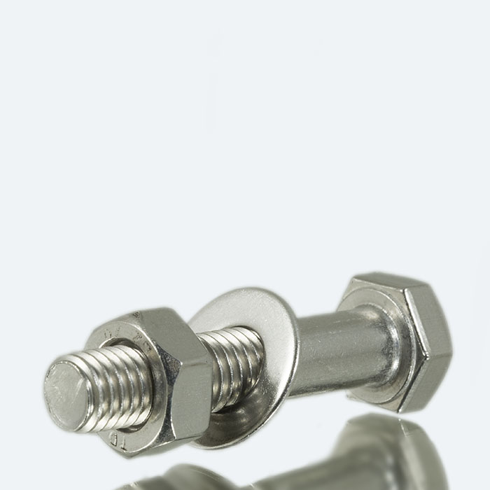 Nut bolt washer set for ISO F flange - stainless steel